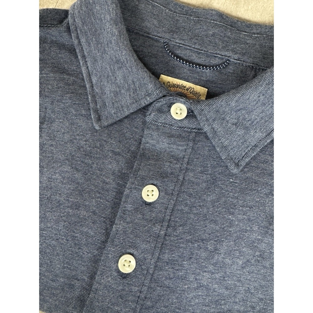 Faherty Striped Short-Sleeve Polo Blue Pima Cotton/Modal S Golf Athleisure
